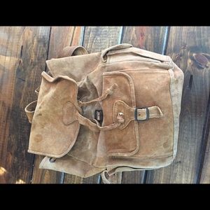 Vintage full size leather backpack